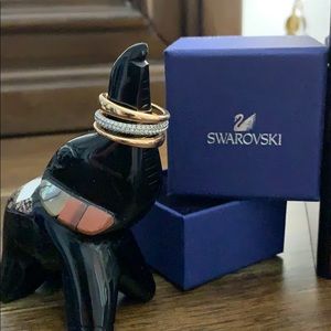 Swarovski rose gold crystal ring size 7